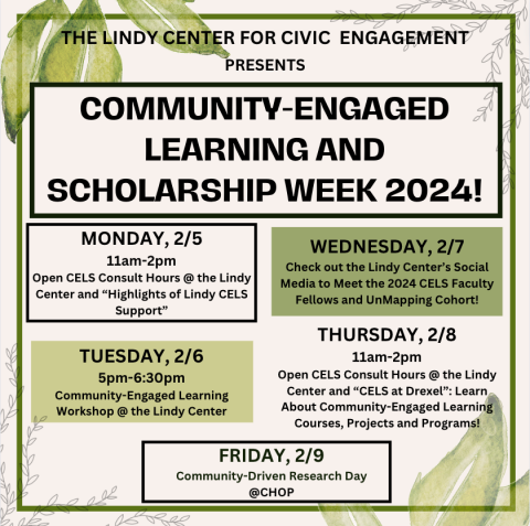 Community-Engaged Learning and Scholarship Week 2024 marketing image 